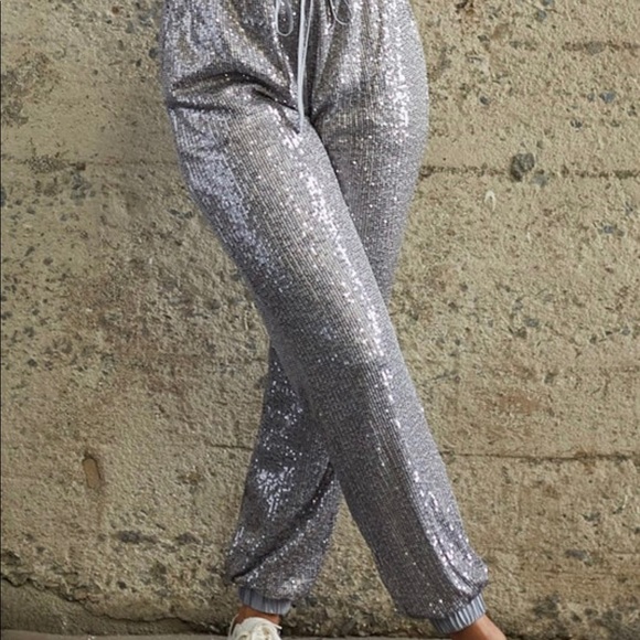 Sequins Jogger Pants (fully lined) - Picture 3 of 3